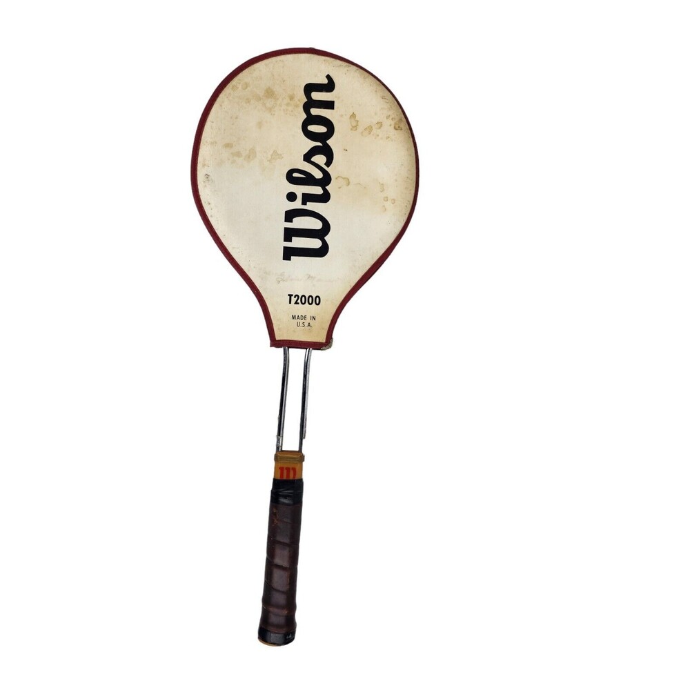 Vintage Wilson T2000 Tennis Racket Racquet W/ Cover - 4 5/8 Made in U.S.A